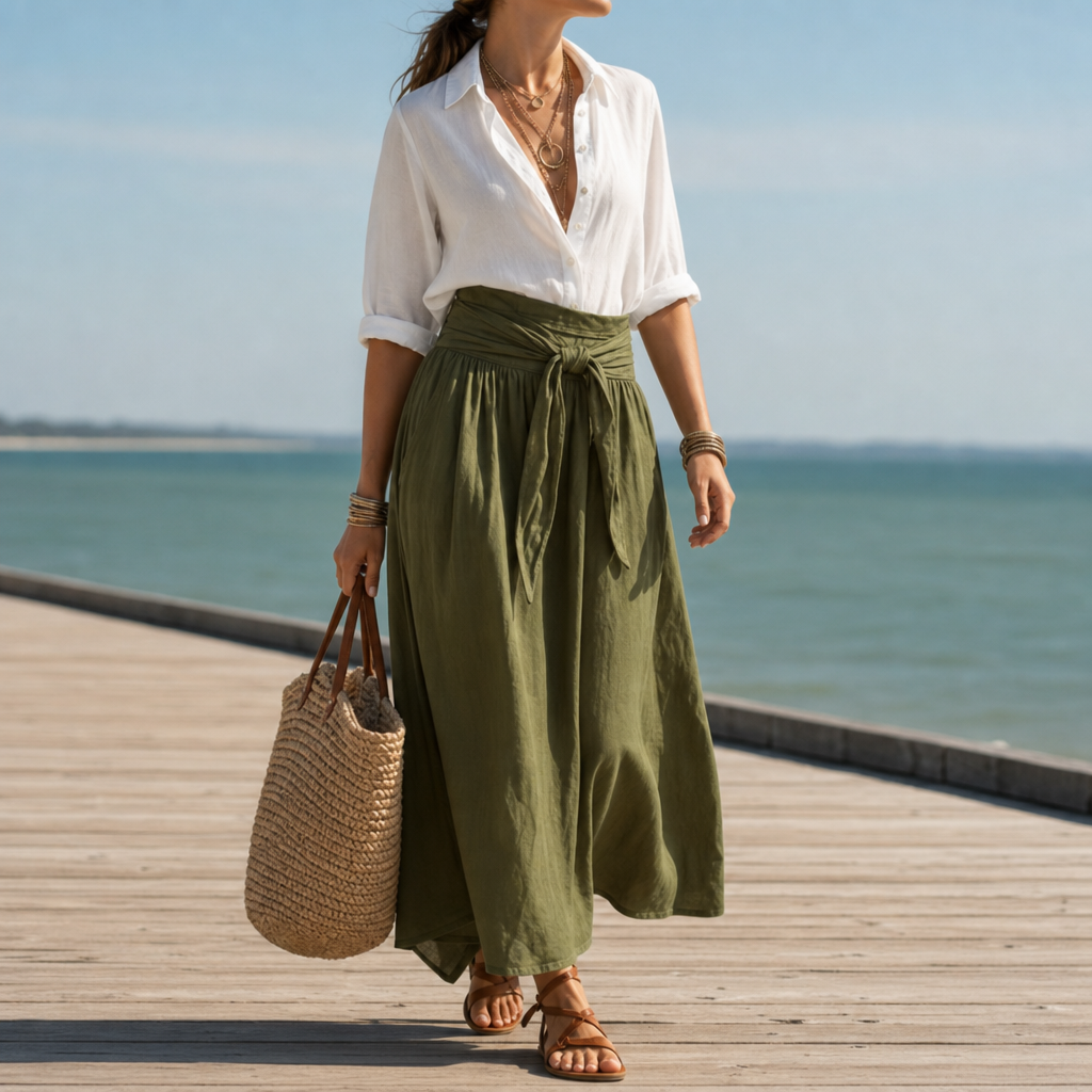 Beaulieu Linen Shirt Skirt Set