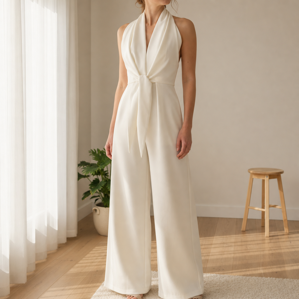 Nafplio Halter Knot Jumpsuit