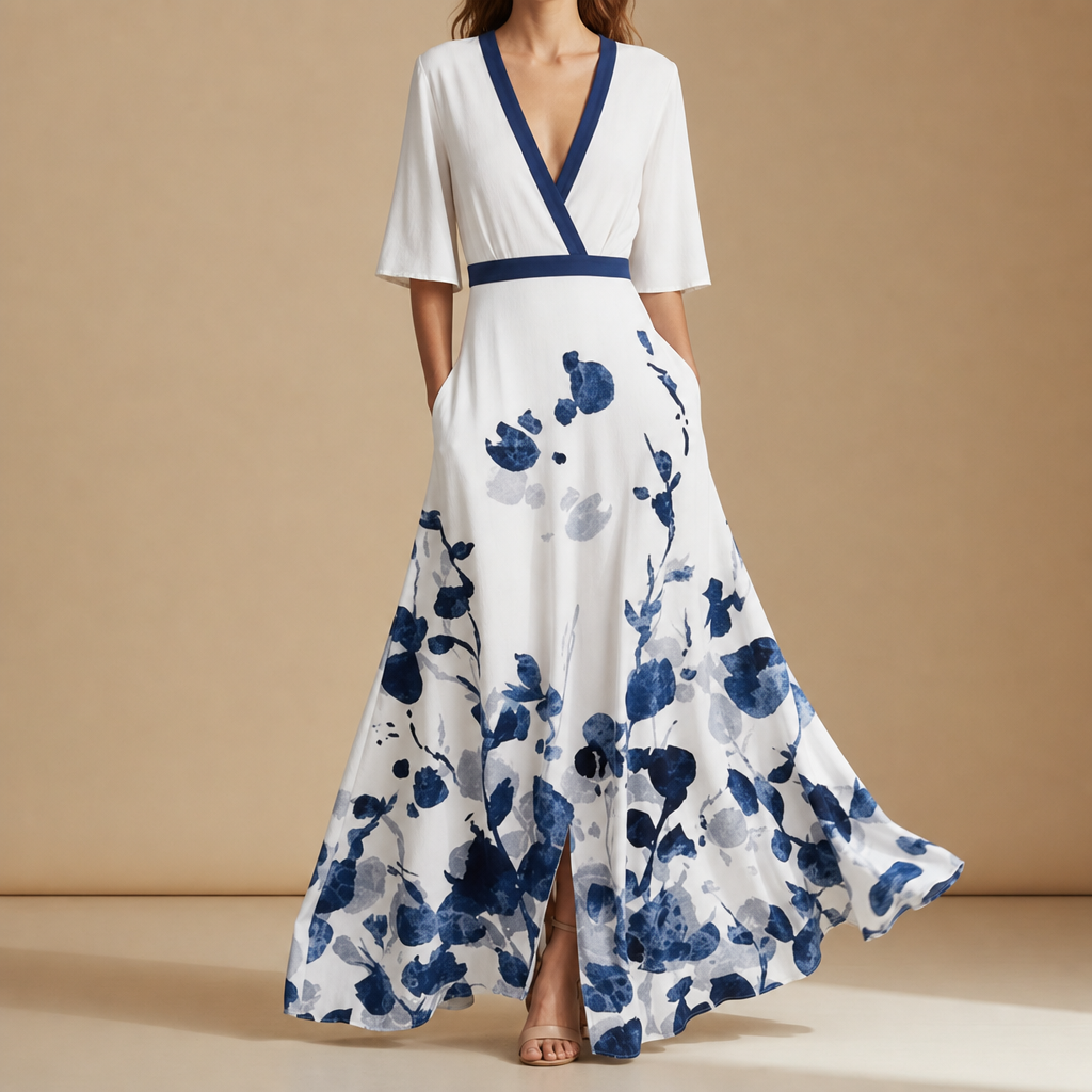 Trento Floral V-Neck Maxi Dress