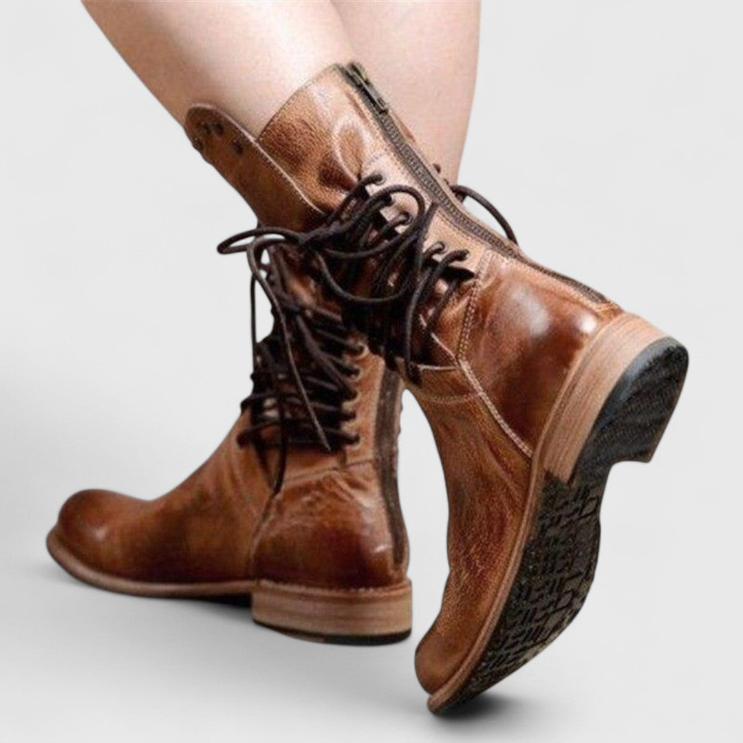 Demi | Lace-Up Stud Detail Ankle Boots