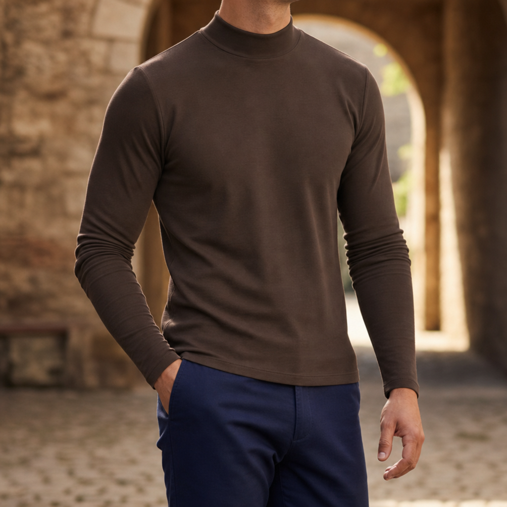 Santander Slim Fit Mock Neck