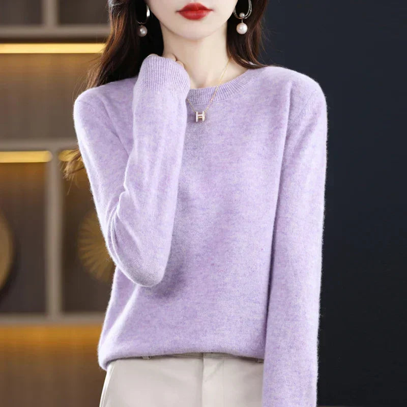 100% Pure Wool Cashmere Sweater for Autumn and Winter