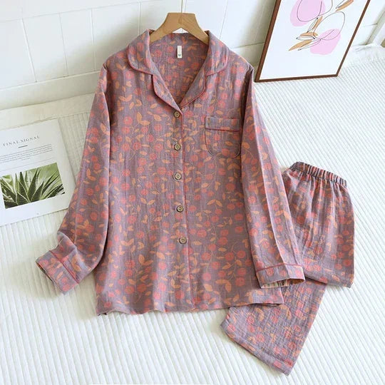 Women's Printed Pyjama Set | Button-Front Lounge Co-Ord