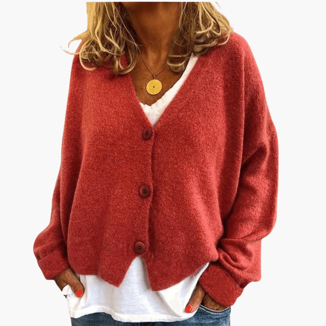 Brooke | Knitted Button V-Neckline Cardigan
