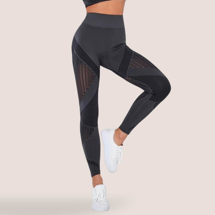 Women's High-Waist Mesh Panel Gym Leggings