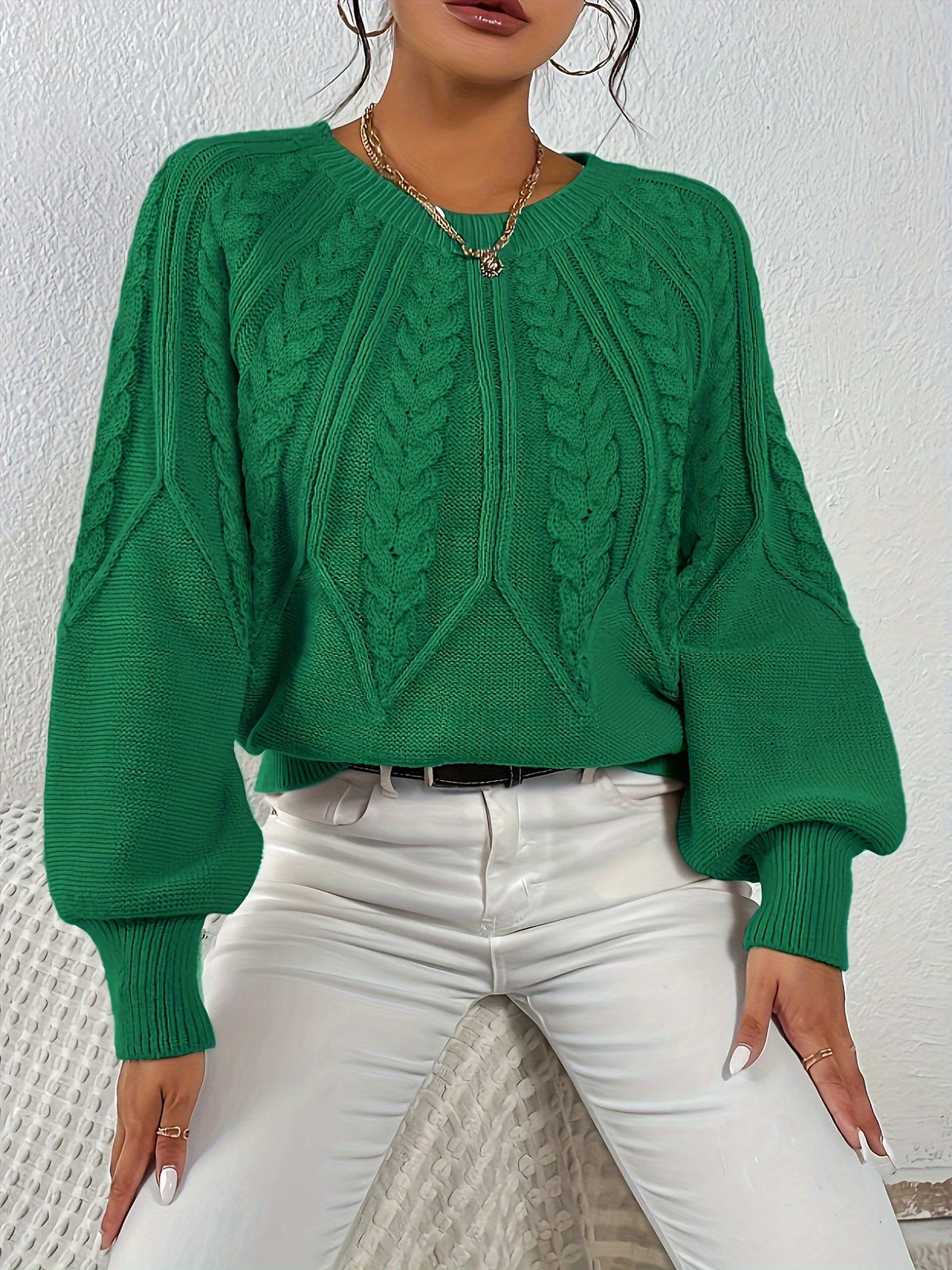 Eleanor | Oversized Cable Knit Sweater