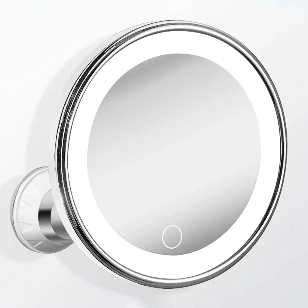 10X Magnifying LED Makeup Mirror with Suction Cup and 360° Rotation