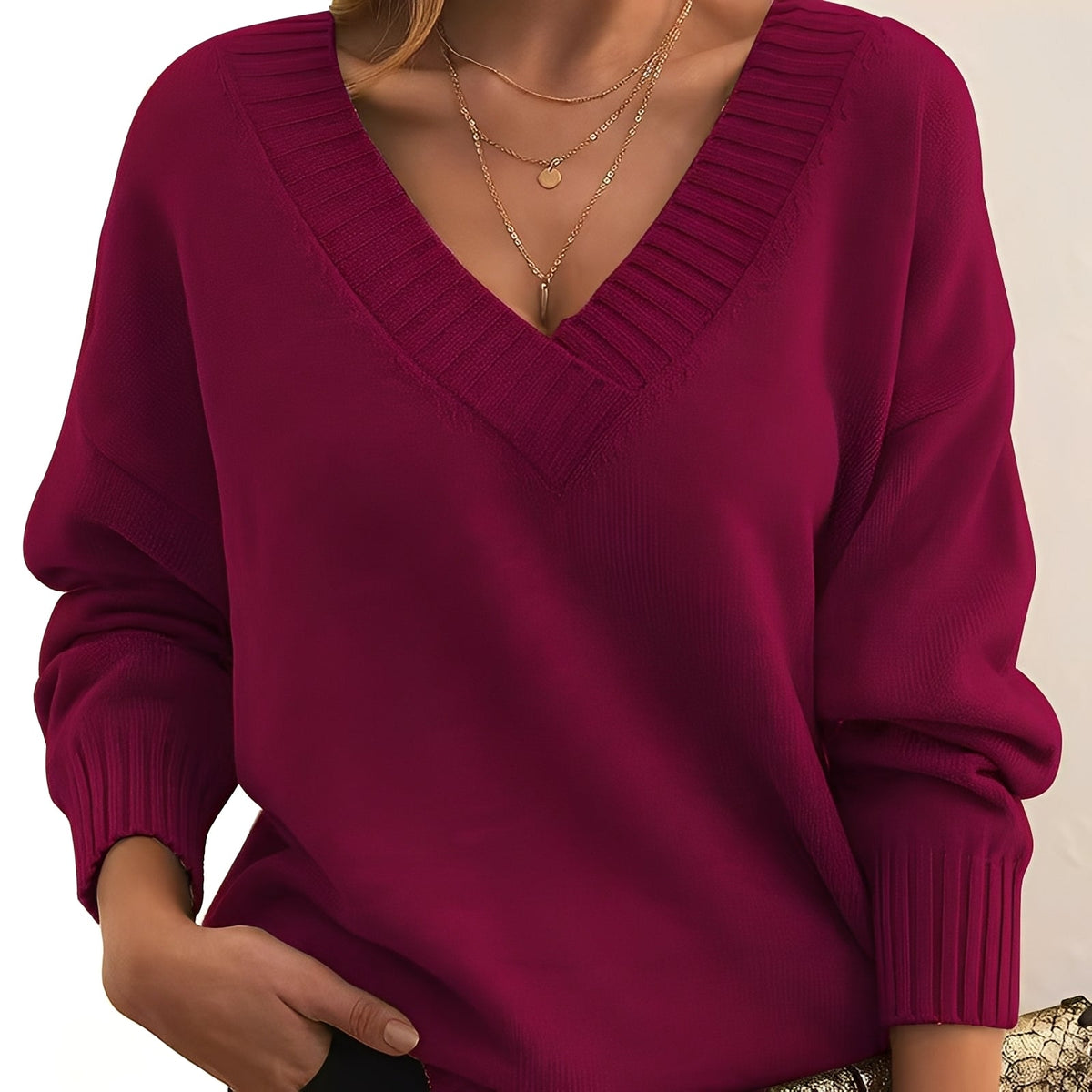Elexa - Cozy V-neck sweater