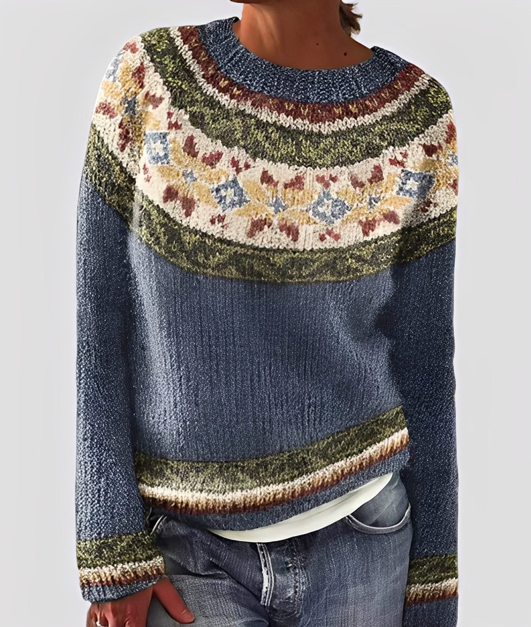 Women's Marled Crew Neck Jumper Relaxed Fit