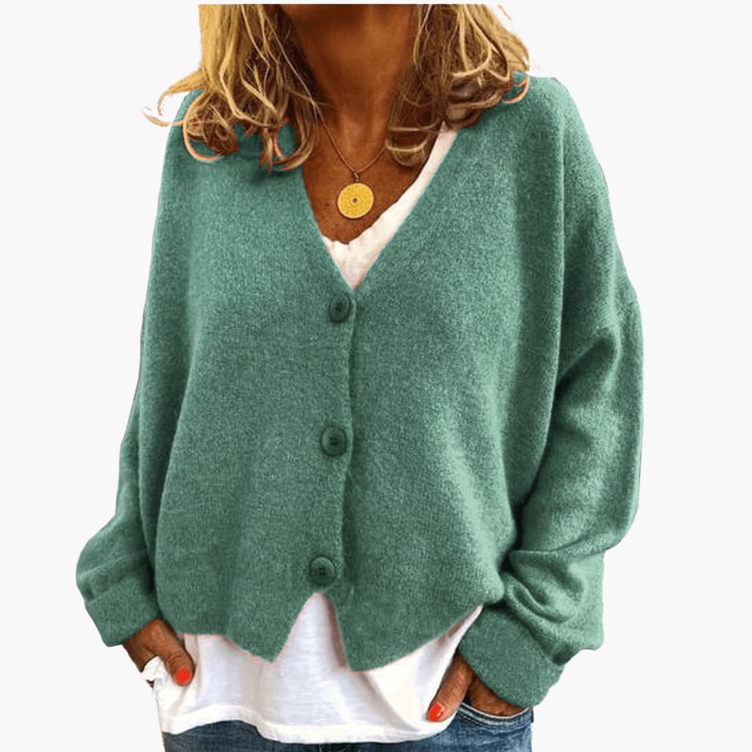 Brooke | Knitted Button V-Neckline Cardigan