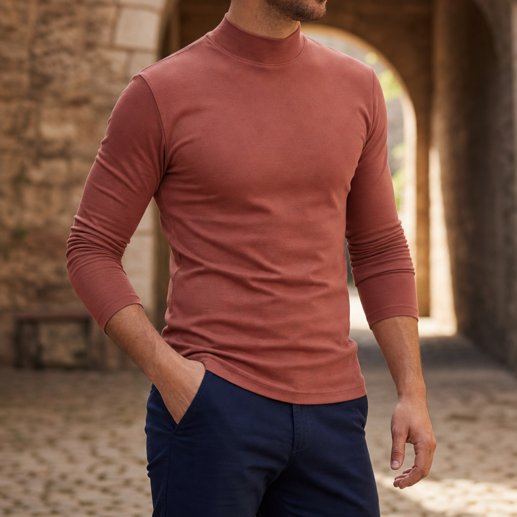 Santander Slim Fit Mock Neck