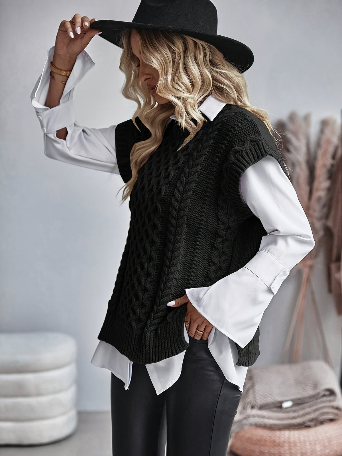 Bridget | Cable Knit Sweater Vest