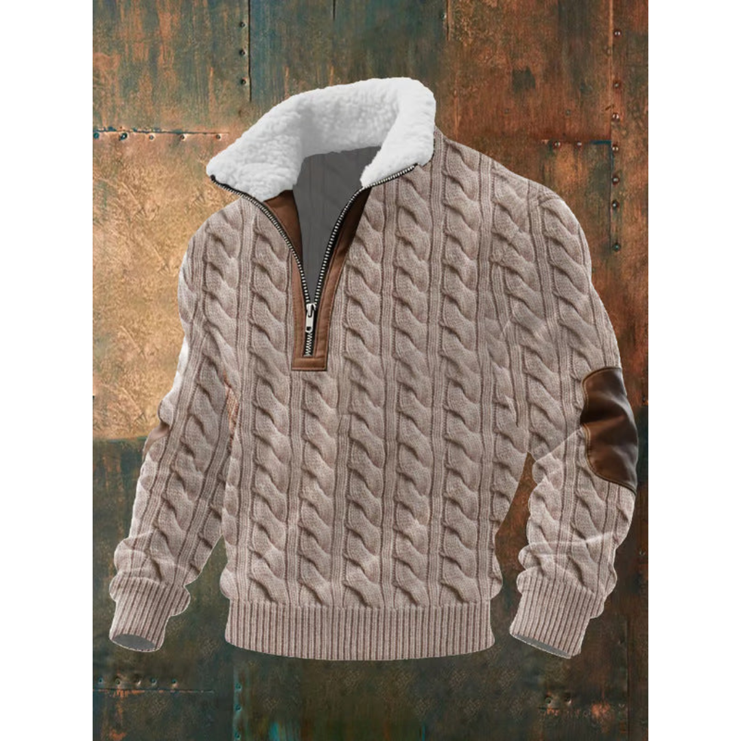 HIGH COLLAR FLEECE SWEATER