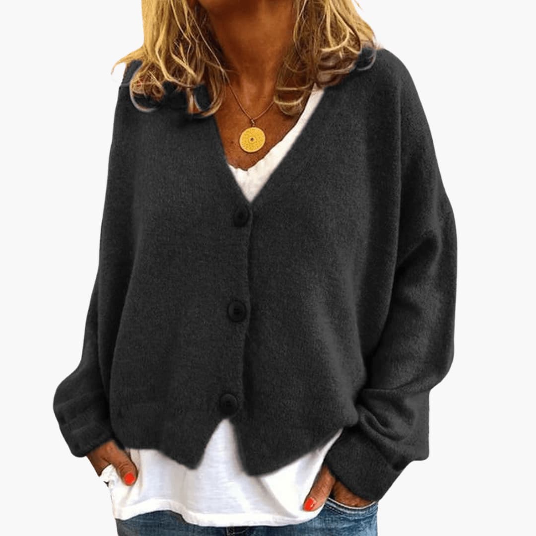 Brooke | Knitted Button V-Neckline Cardigan