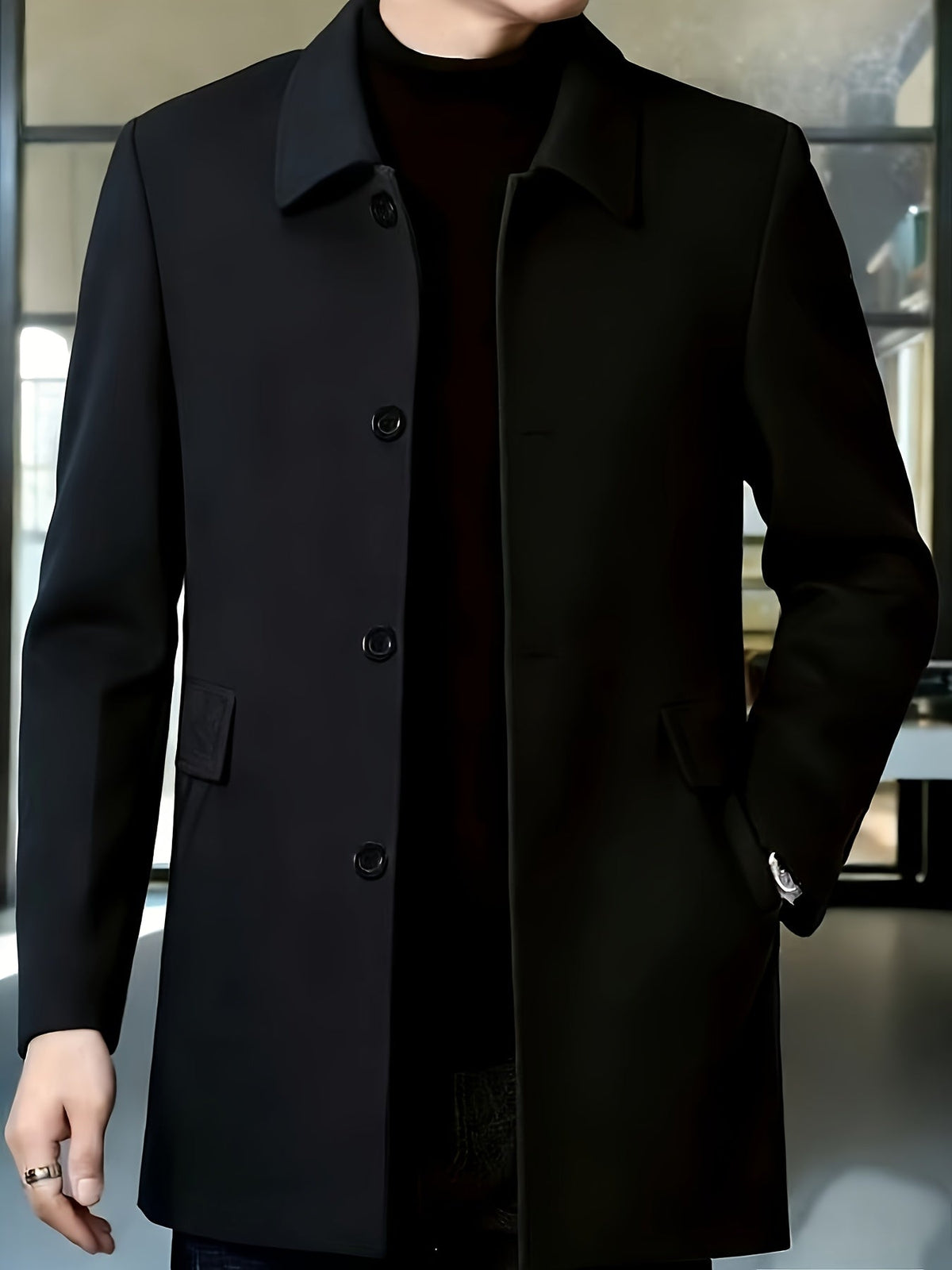 FLEECE LAPEL JACKET FOR MEN