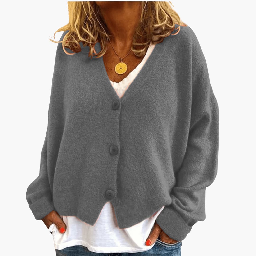 Brooke | Knitted Button V-Neckline Cardigan