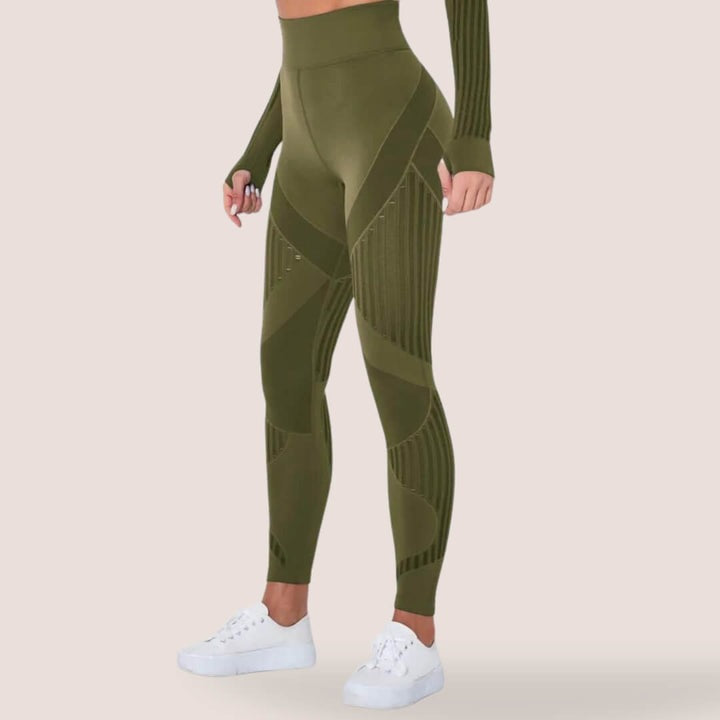 Women's High-Waist Mesh Panel Gym Leggings