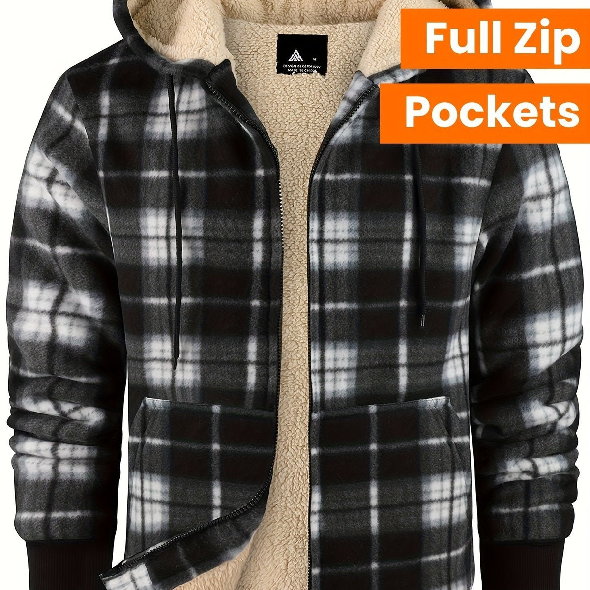 Women's Hooded Zip-Up Jacket | Lightweight Plaid Overshirt