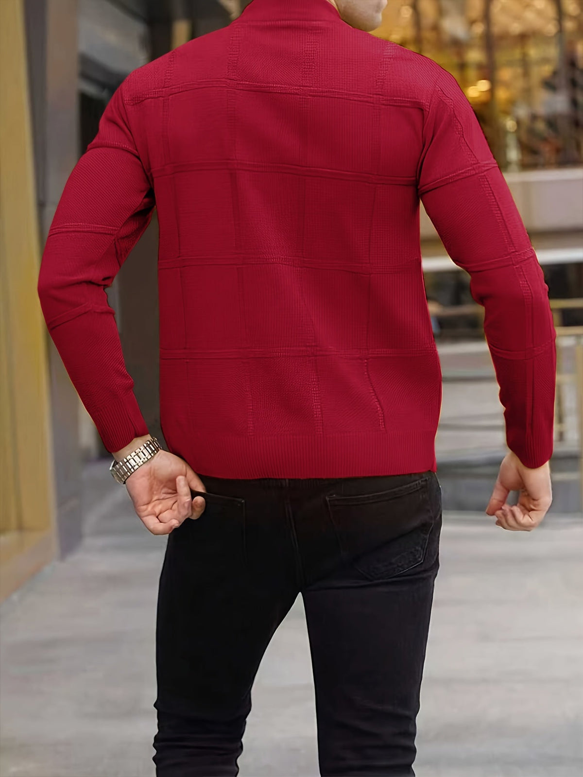 Men's Cotton Roll Neck Knit Jumper