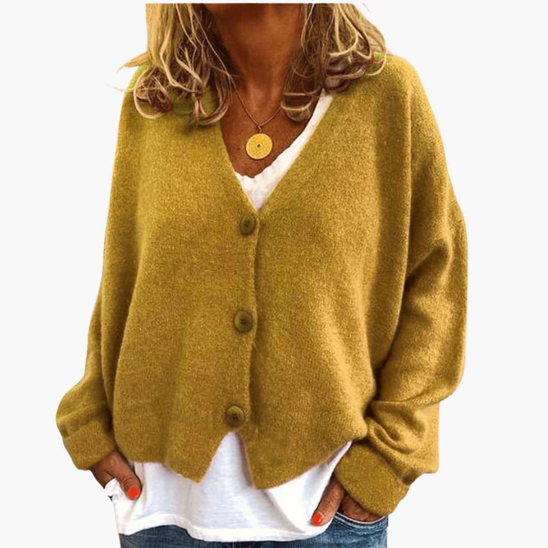 Brooke | Knitted Button V-Neckline Cardigan
