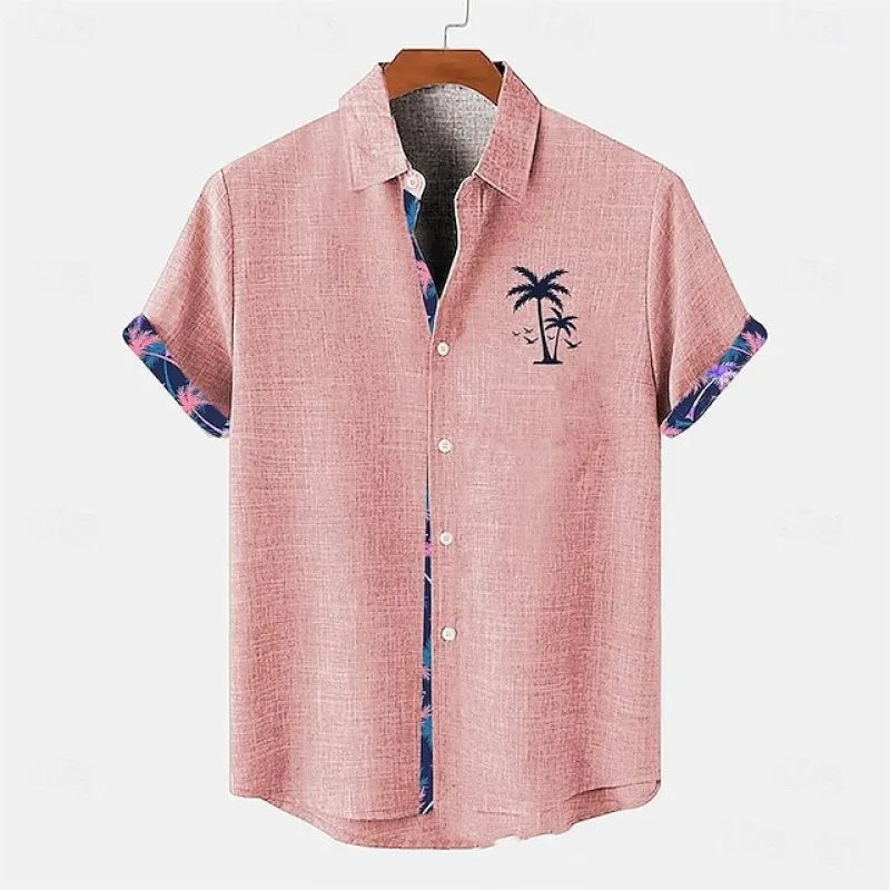 Men's Gingham Shirt – Short Sleeve Contrast Cuff Detail