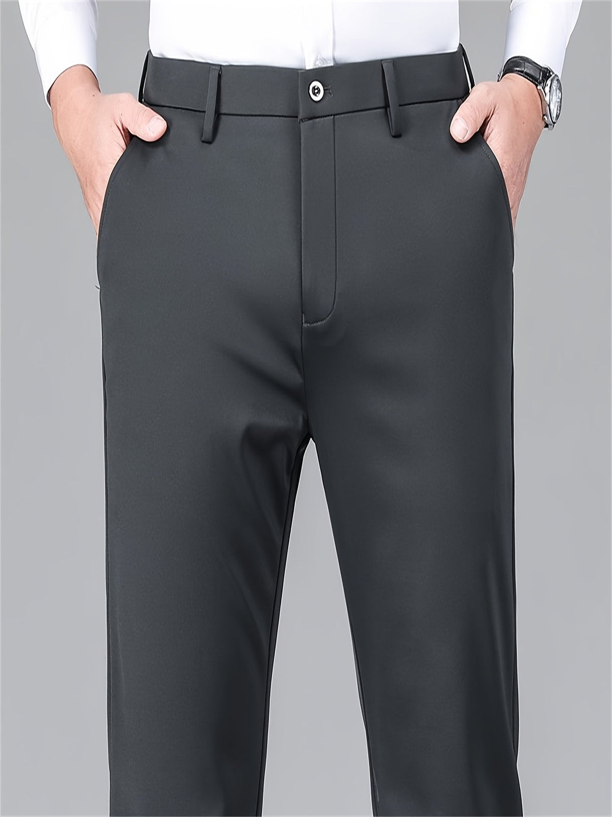 EMBROIDERED STRETCH TROUSERS FOR MEN