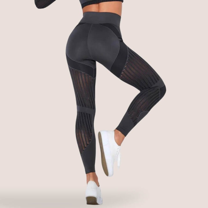 Women's High-Waist Mesh Panel Gym Leggings