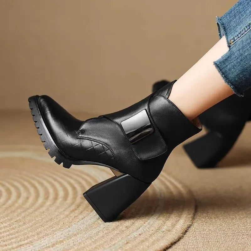 Philippa | Shaft Upper Strap Ankle Boots
