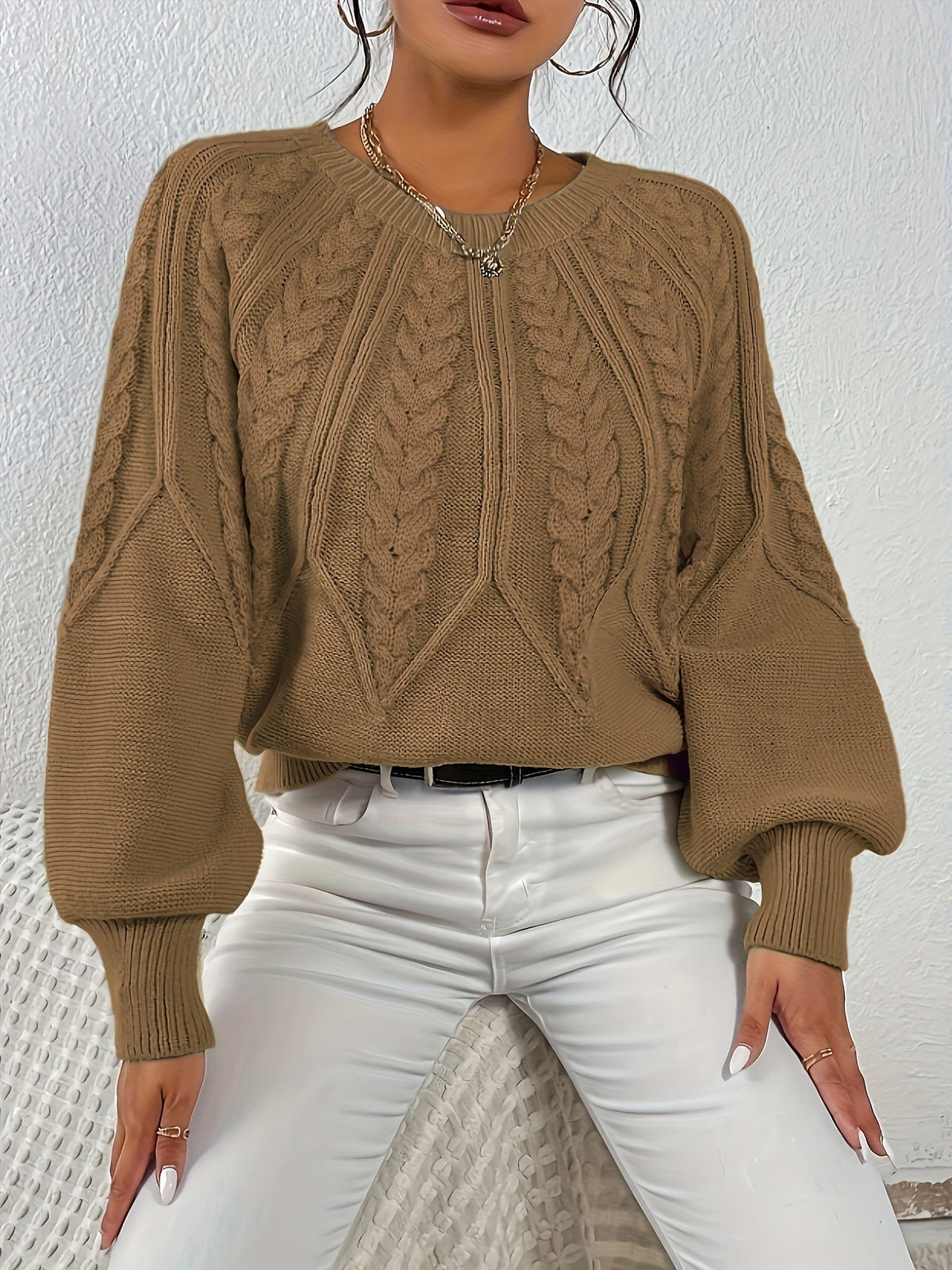 Eleanor | Oversized Cable Knit Sweater