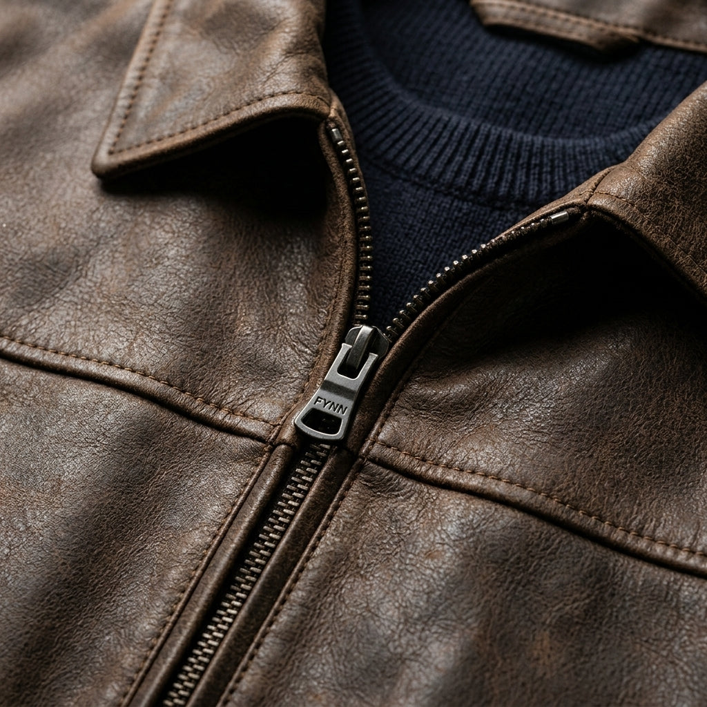 Xavrelle Men's Premium Leather Zip Jacket
