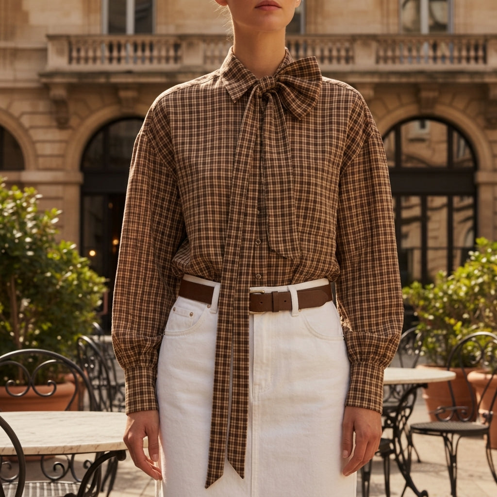 Kavya Plaid Blouse