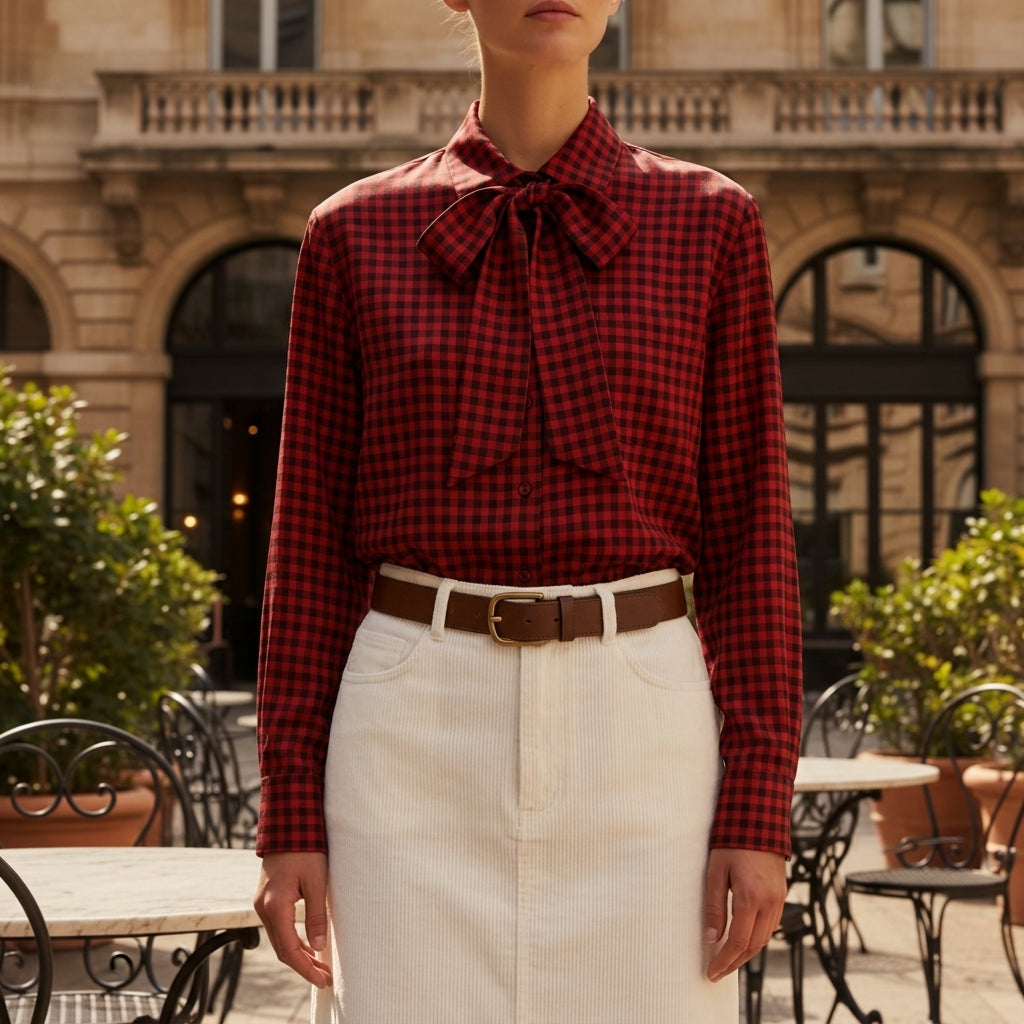 Kavya Plaid Blouse