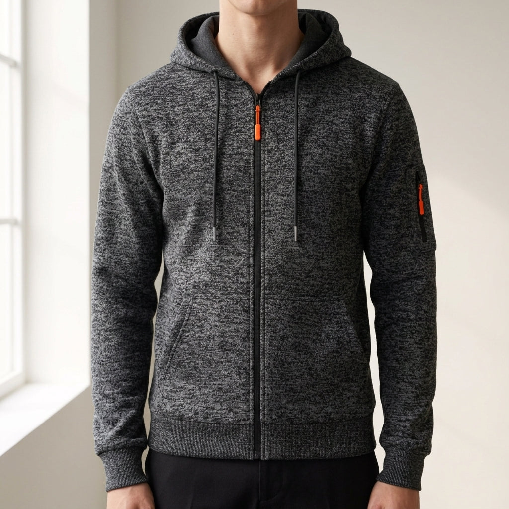 Luca Vintage Fleece Zip Up Hooded Sweatshirt