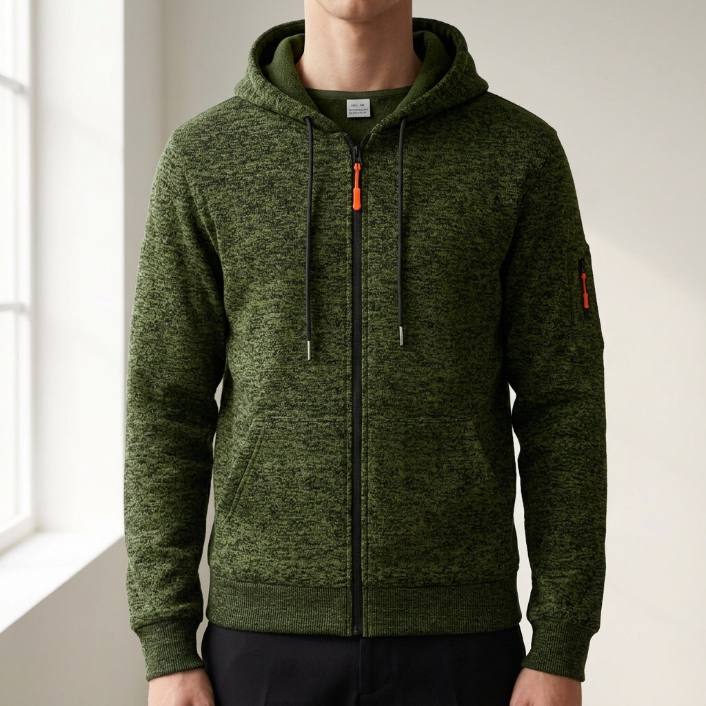 Luca Vintage Fleece Zip Up Hooded Sweatshirt