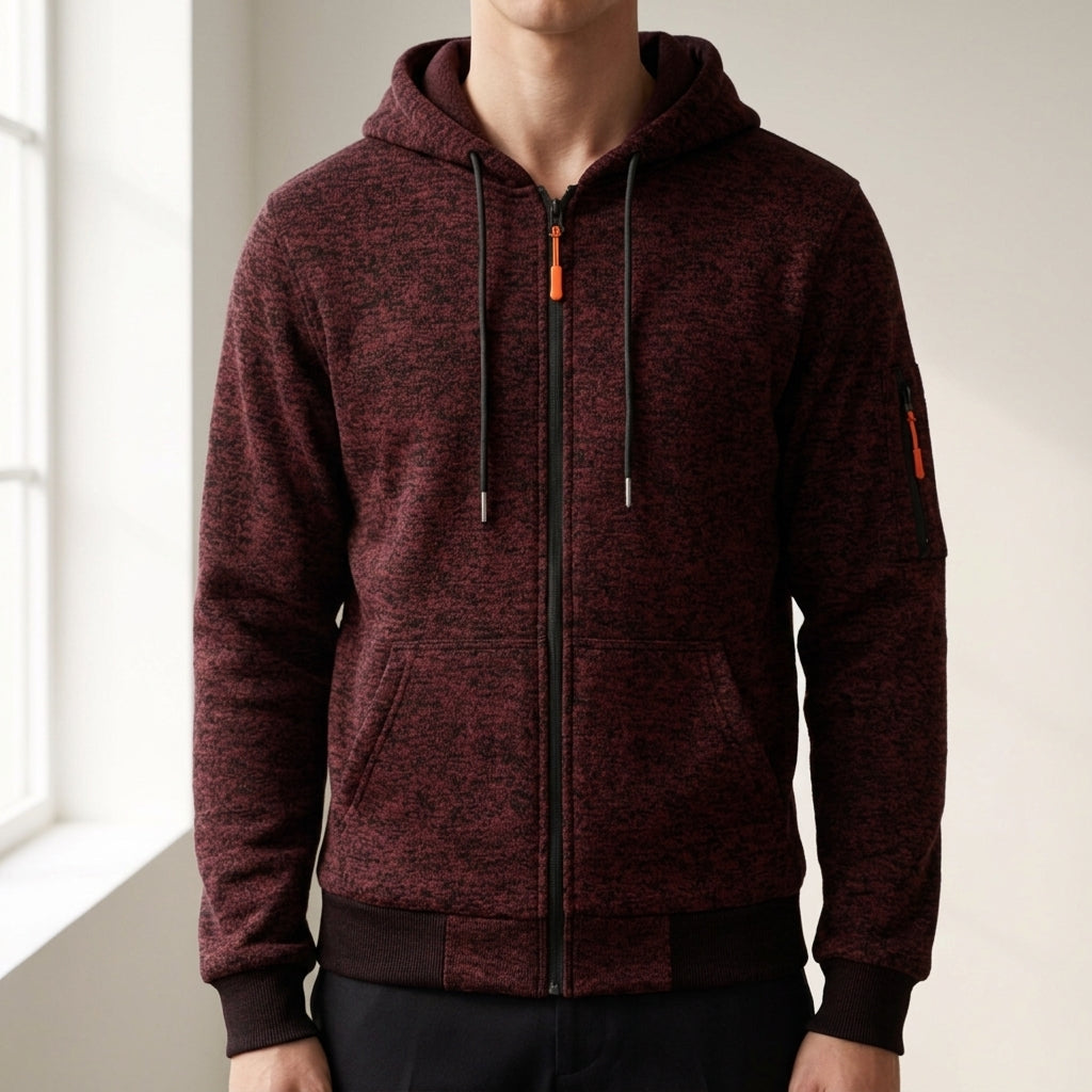 Luca Vintage Fleece Zip Up Hooded Sweatshirt