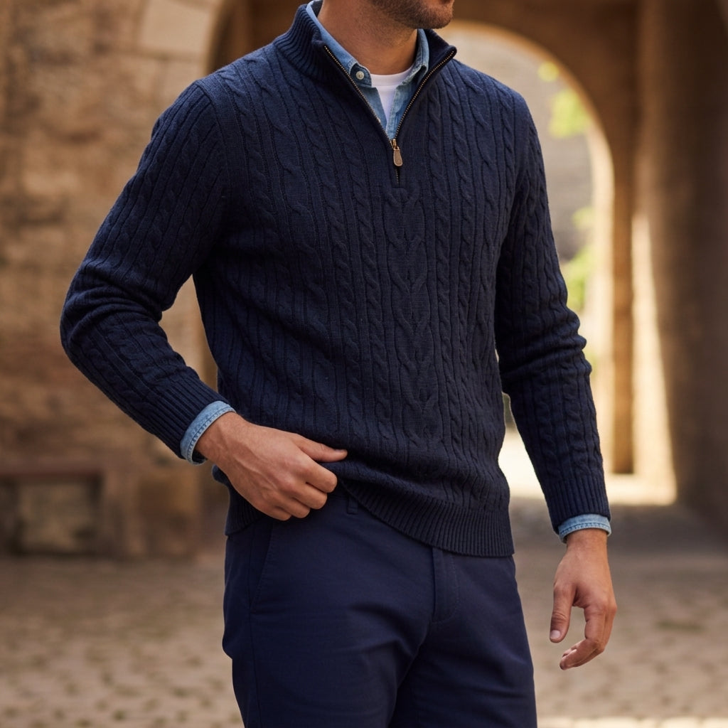 Sebastian Half Zip Casual Sweater