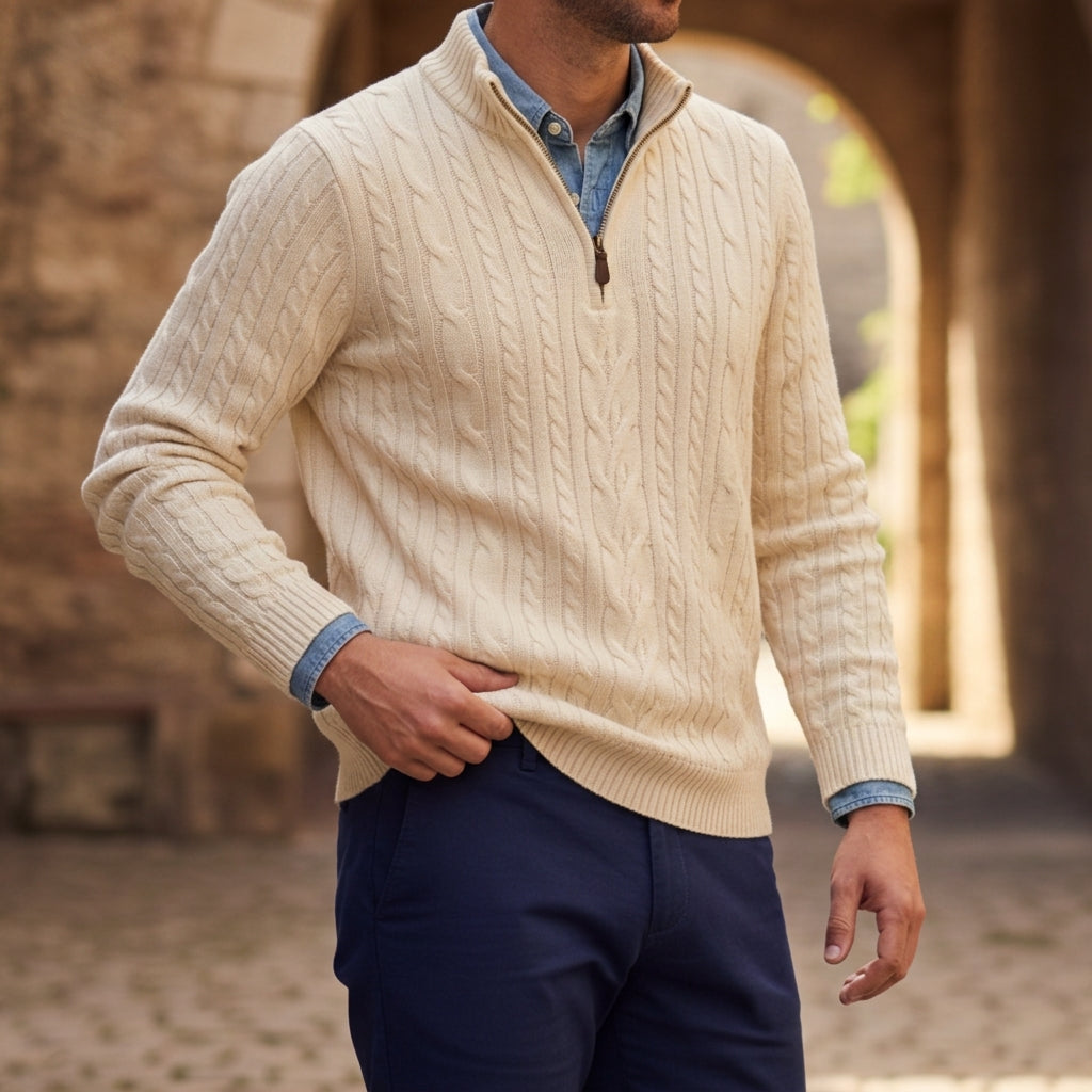 Sebastian Half Zip Casual Sweater