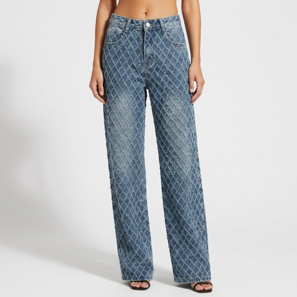 Valentina Soft Denim Wide-Leg Pants