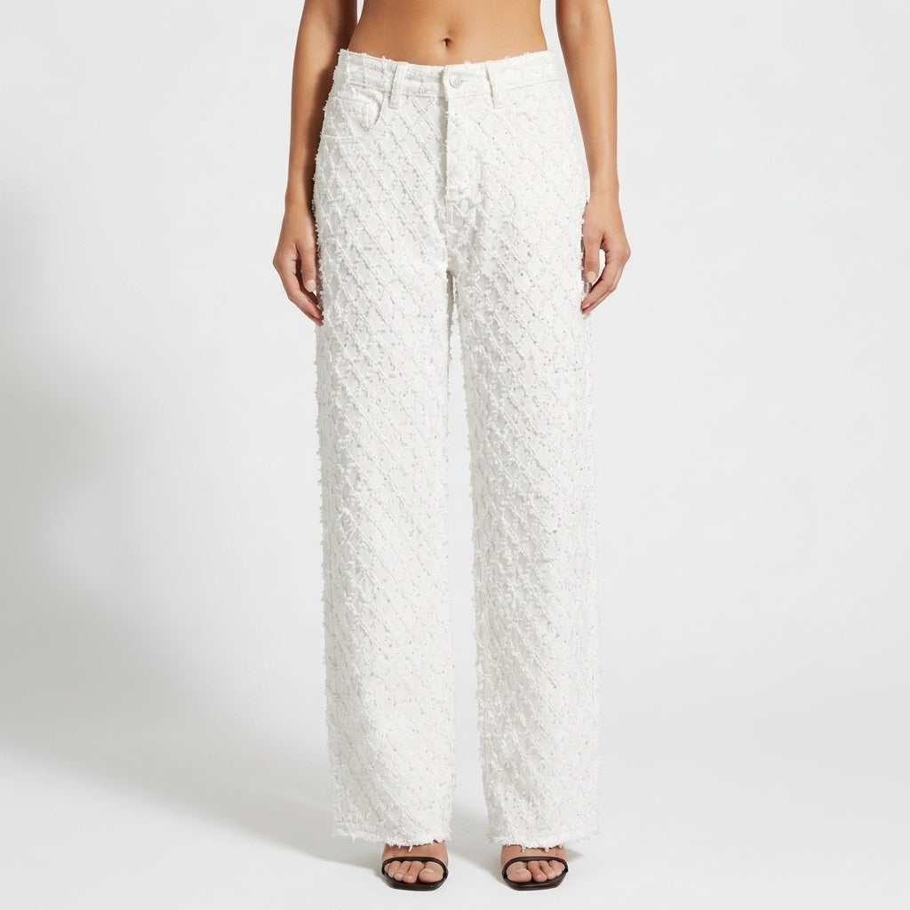 Valentina Soft Denim Wide-Leg Pants