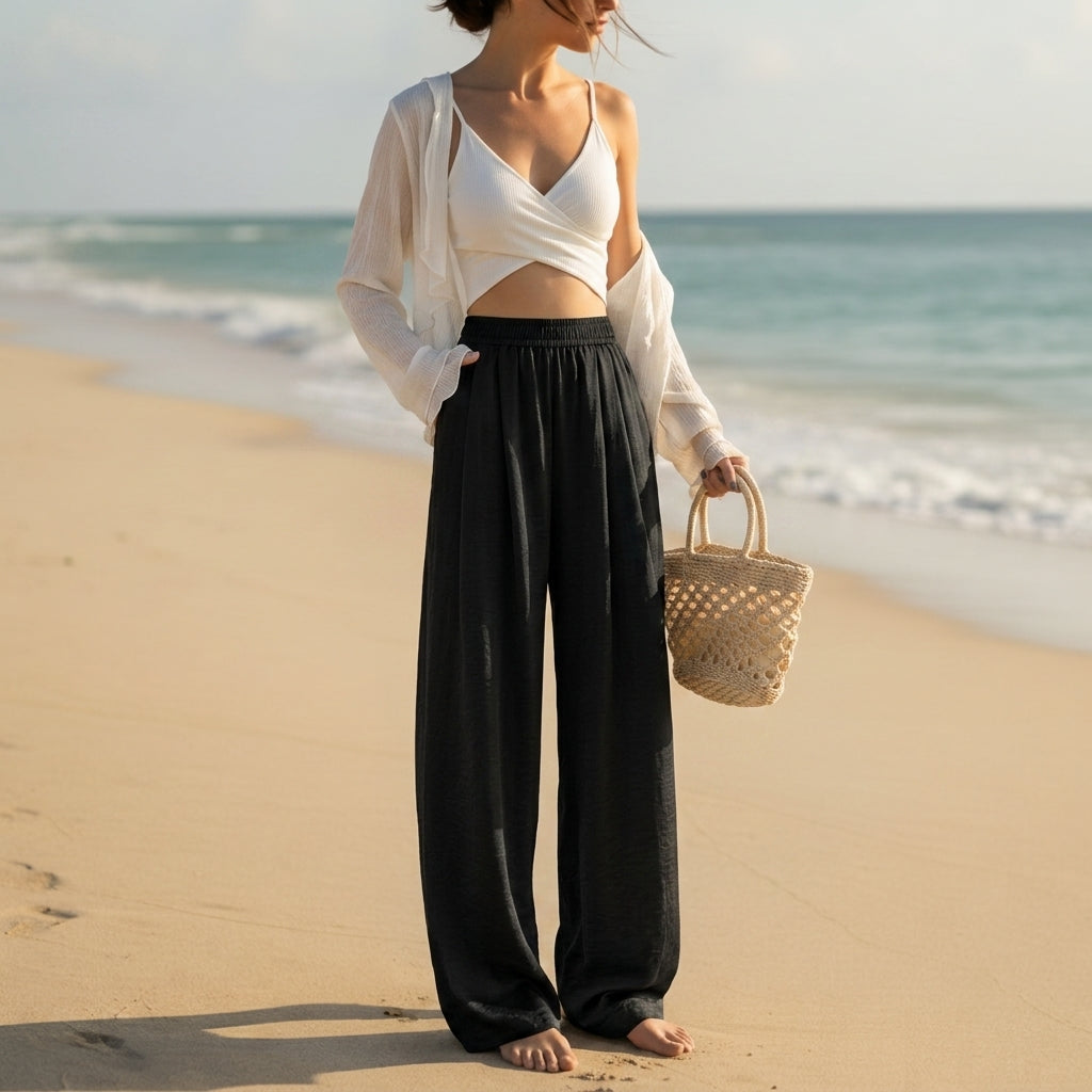 Sofia Breeze Linen-Style Pants