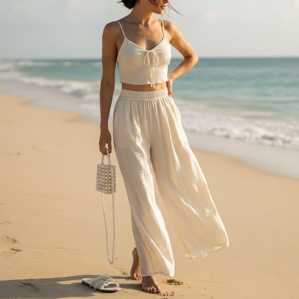 Sofia Breeze Linen-Style Pants