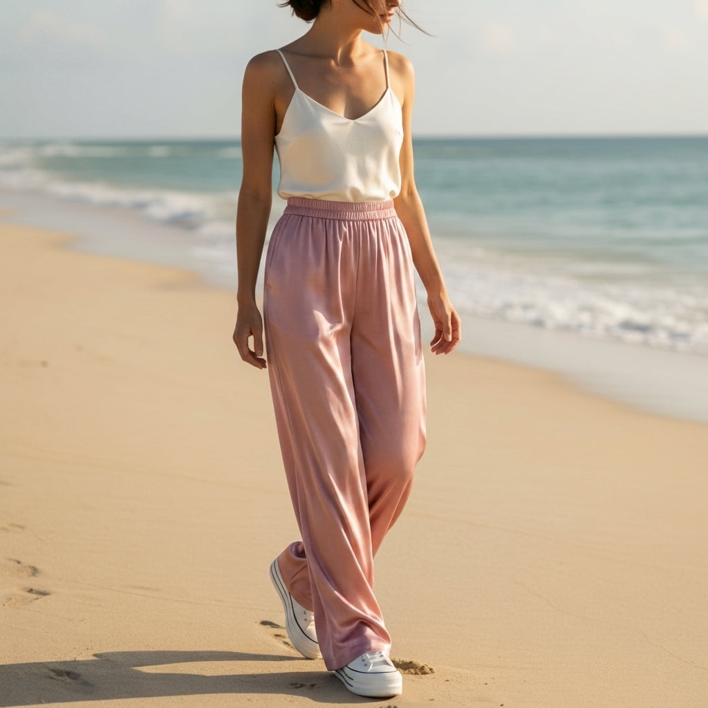 Sofia Breeze Linen-Style Pants