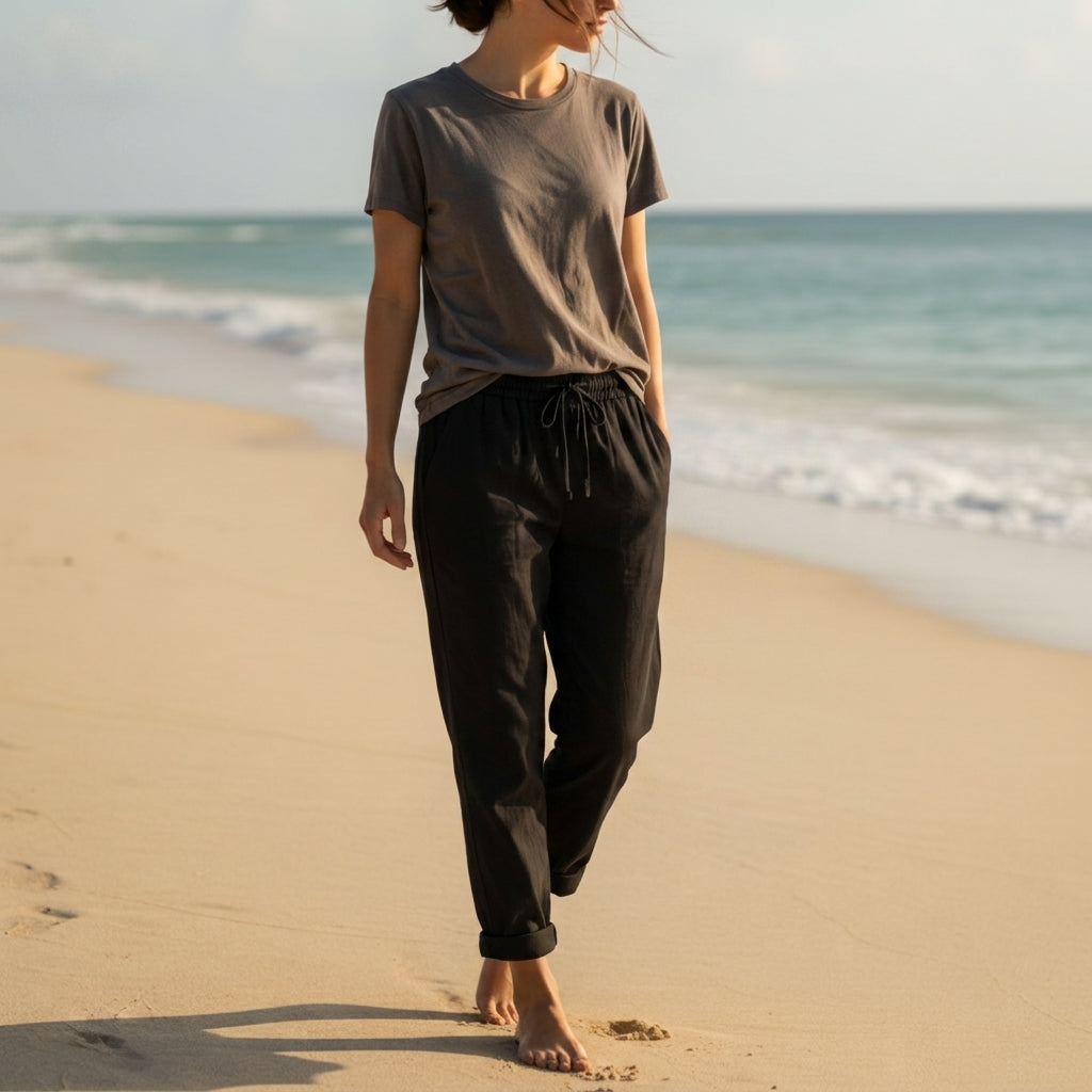 Capri Linen Blend Style Summer Pants
