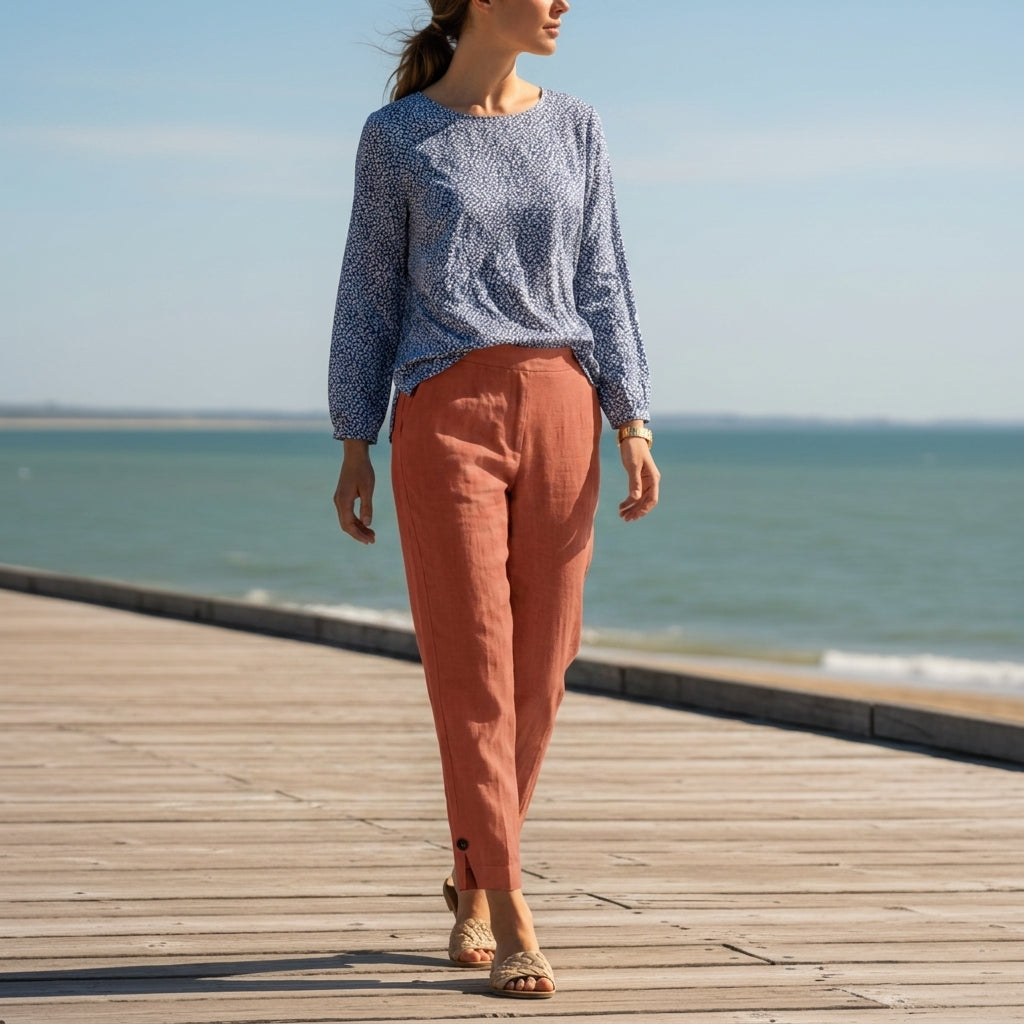 Porto Linen Style Ankle Length Pants