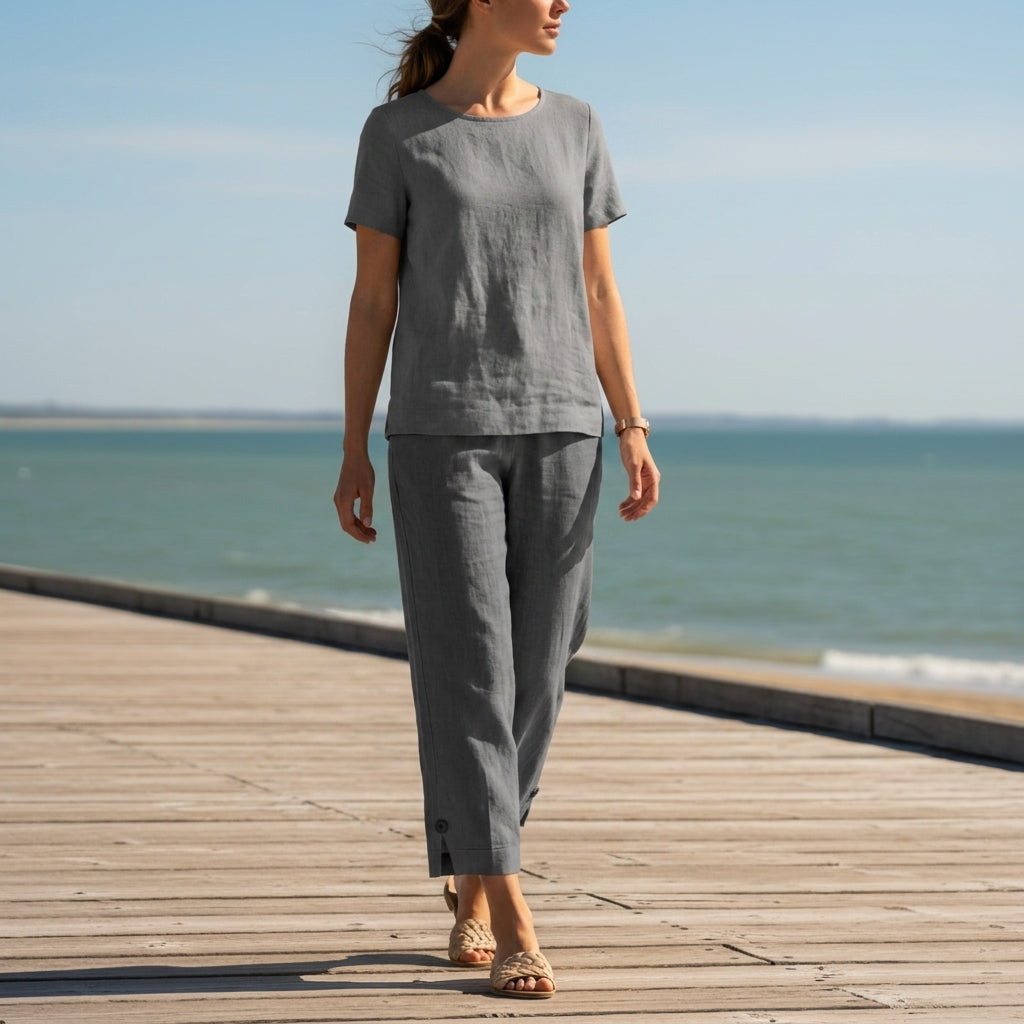 Porto Linen Style Ankle Length Pants