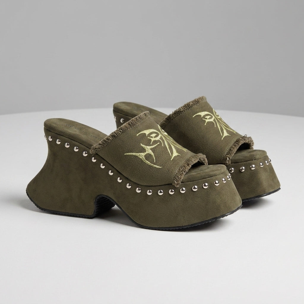 Soraya Embroidered Platform Mules