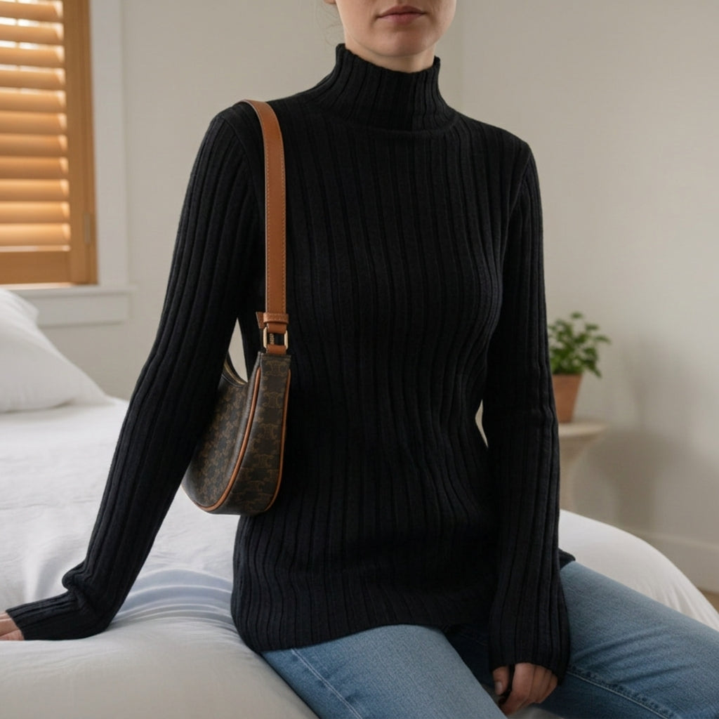 Cleo Soft Knit Essential Rib Turtleneck