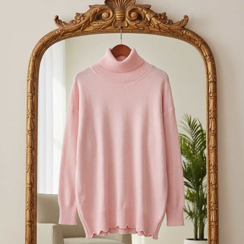 The Elara Soft Touch Rib Roll Neck Sweater