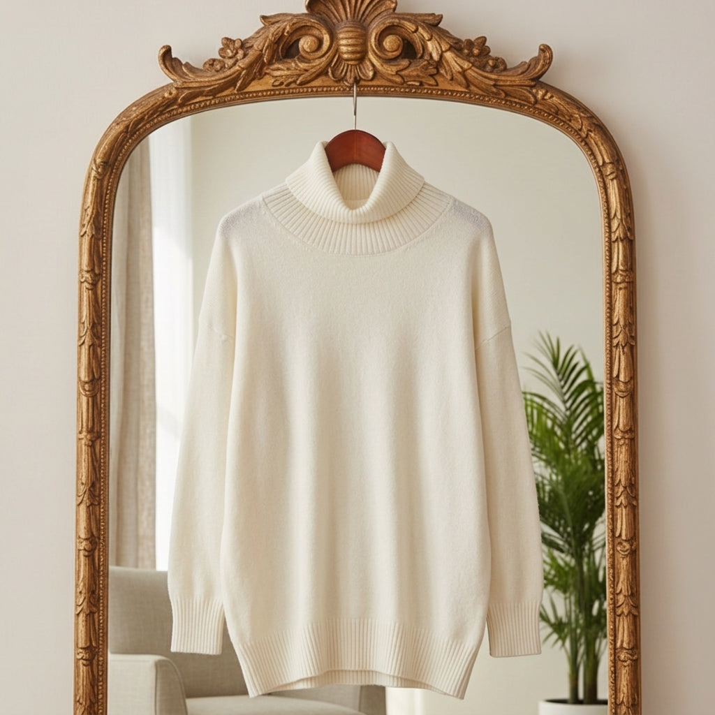 The Elara Soft Touch Rib Roll Neck Sweater