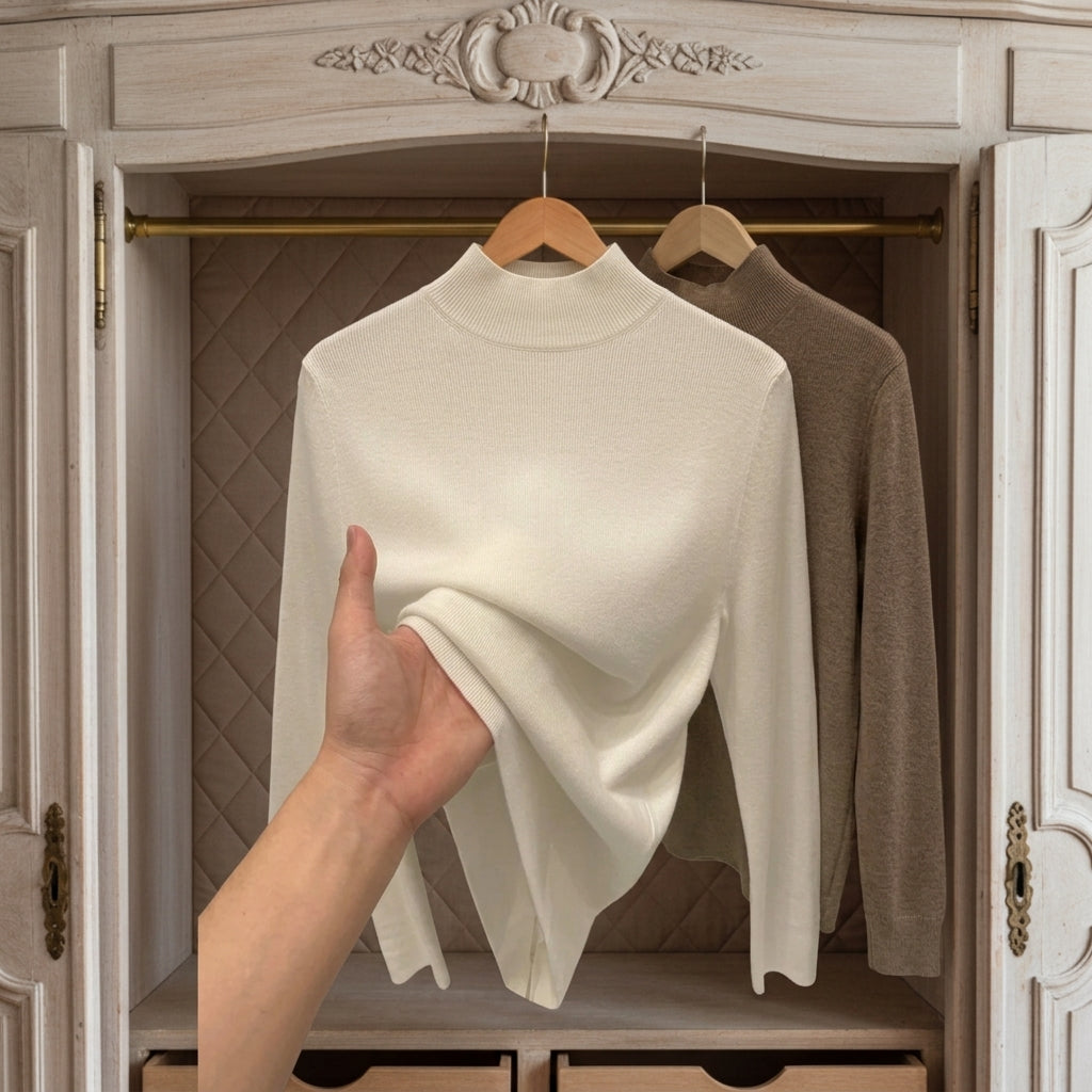 The Anya Classic Fine Knit Rib Turtleneck